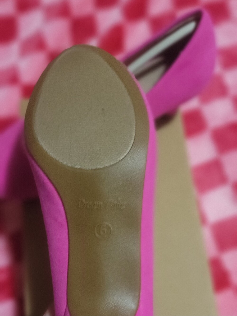 Fuchsia Suede Women’s Pumps - Classic Mid Heel - Picture 6 of 6